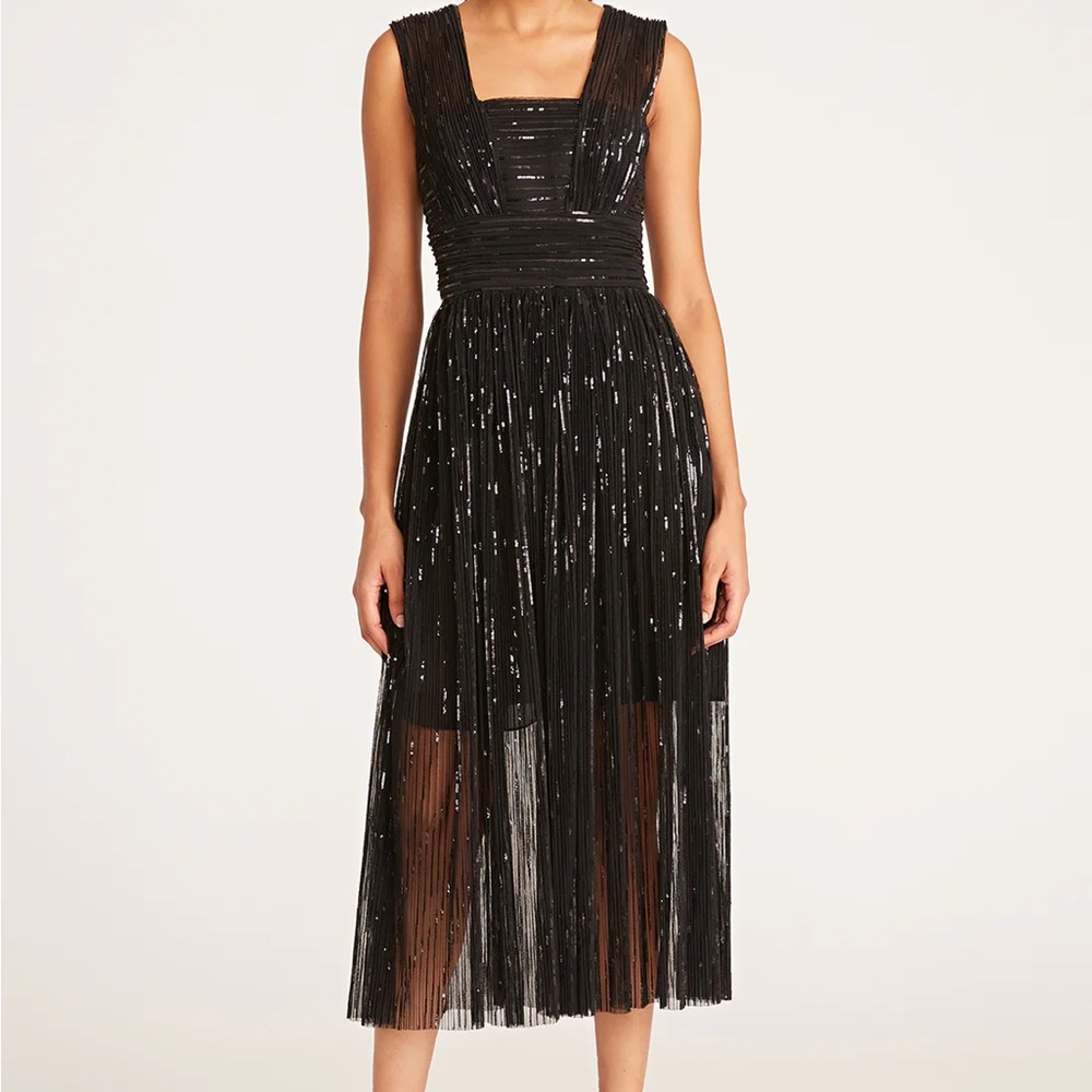 Halston Heritage Liana Pleated Sequin Dress